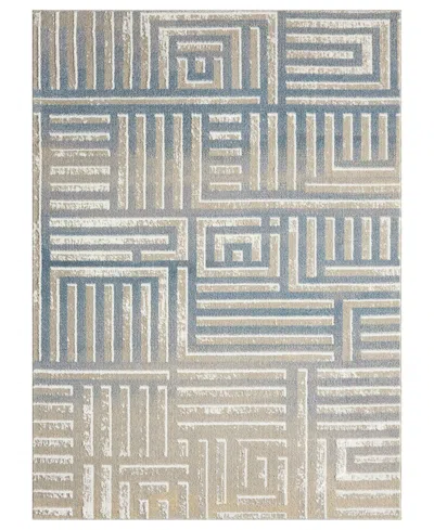 Lr Home Willa Vis-1 5'3"x7' Area Rug In Beige,blue