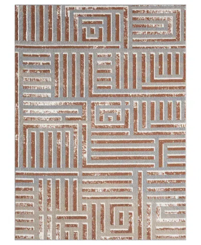 Lr Home Willa Vis-1 7'9"x9'9" Area Rug In Beige,rust