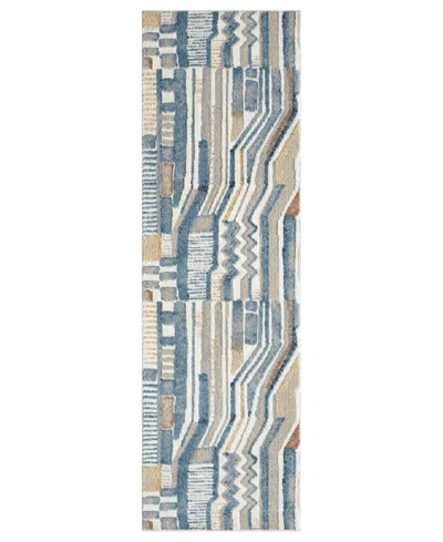 Lr Home Willa Vis-644 2'2"x7' Runner Area Rug In Blue,beige