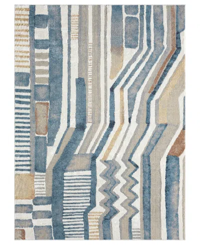 Lr Home Willa Vis-644 5'3"x7' Area Rug In Blue,beige