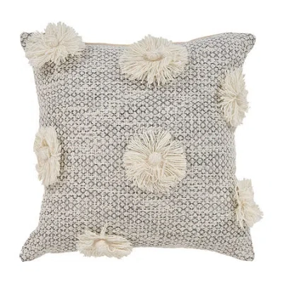 Lr Home Wilson Floral Square Throw Pillow In Gray