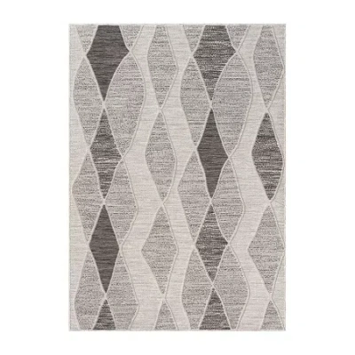 Lr Home Winona Geometric Pet Yarn Indoor Outdoor Rectangular Area Rug In Gray