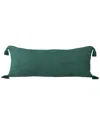 Lr Home Woven Everyday Solid Green Cotton Lumbar Decorative Pillow In Green