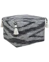 Lr Home Zahra Grey/white Distressed Hand-woven Ottoman Pouf In Grey