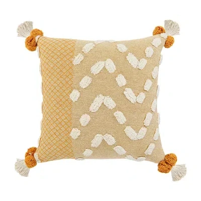 Lr Home Zara Textured Square Throw Pillow In Yellow