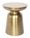 Lr Home Zayna Brass Drum Side Table In Gold