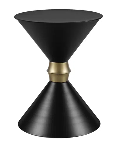 Lr Home Zayna Cone Side Drum Table In Black