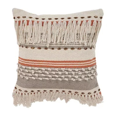 Lr Home Zill Stripe Square Throw Pillow In Sand