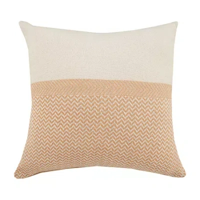 Lr Home Zinna Chevron Square Throw Pillow In Orange