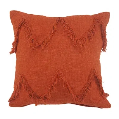 Lr Home Zoya Solid Square Throw Pillow In Red