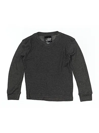 Pre-owned Lr Scoop Kids' Long Sleeve Henley Shirt In Gray