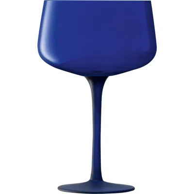 Lsa Arc Contrast Set Of 4 Glass Cocktail Saucers In Blue