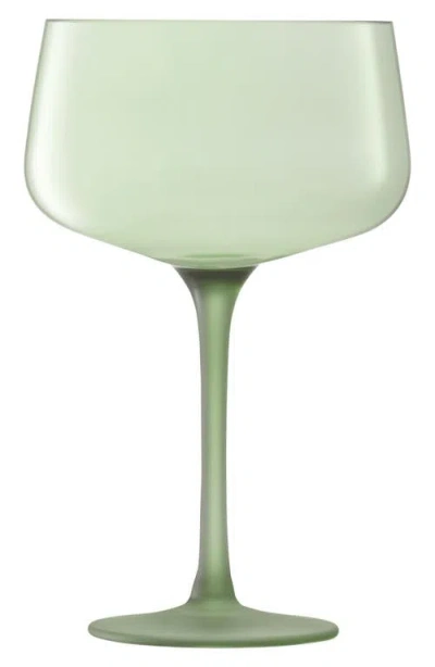 Lsa Arc Contrast Set Of 4 Glass Cocktail Saucers In Green