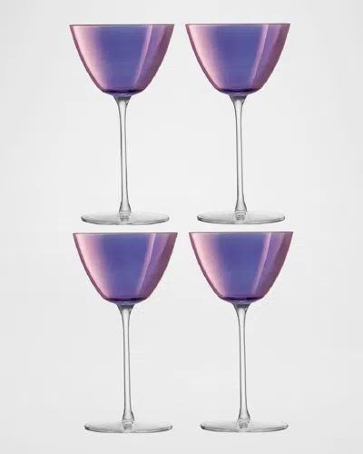 Lsa Aurora Martini Glass, Set Of 4 In Purple