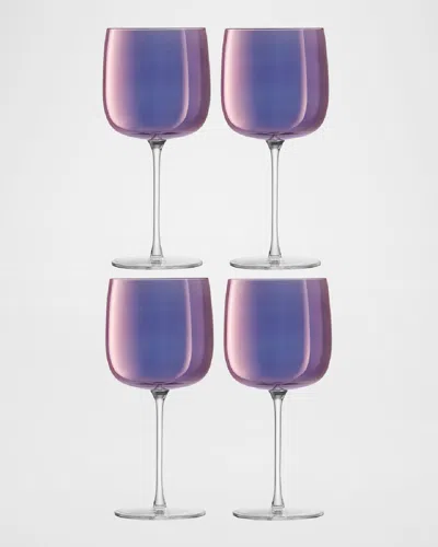 Lsa Aurora Wine Glass, Set Of 4 In Purple