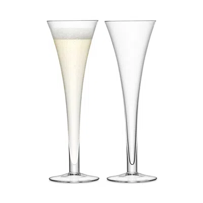 Lsa Bar Hollow Stem Flutes 2-piece Set In Clear