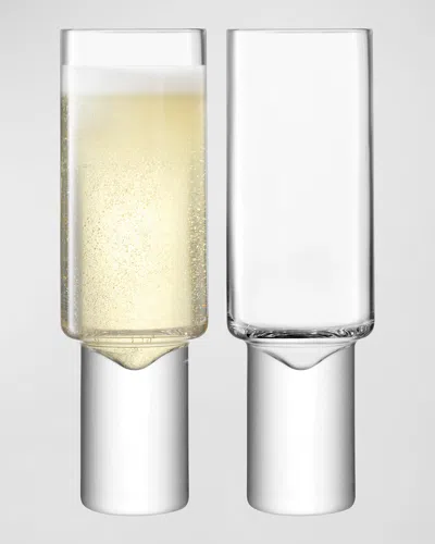Lsa Boris Champagne Flutes, Set Of 2 In Transparent