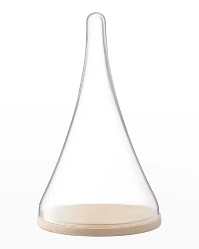Lsa Cloche Dome & Oak Vase In Transparent