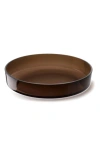 Lsa Collective Low Glass Bowl In Brown