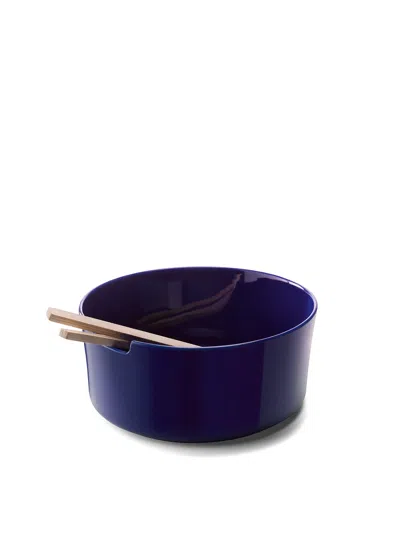 Lsa Collective Salad Bowl And Ash Servers In Blue