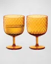 Lsa Dapple Wine Glass, Set Of 2 In Yellow
