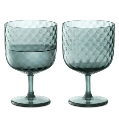 Lsa Dapple Set Of 2 Wine Glasses In Blue