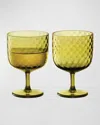 Lsa Dapple Wine Glass, Set Of 2 In Green