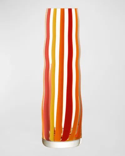 Lsa Folk 12.5" Vase, Orange/red/yellow