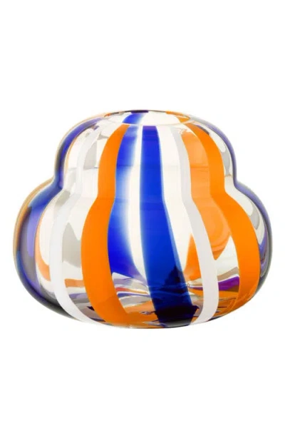 Lsa Folk Glass Vase In Multi
