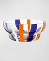 Lsa Folk Multicolor Bowl In Blue/orange/white
