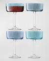 Lsa Gems Champagne/cocktail Glasses, Set Of 4 In Sapphire