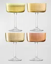 Lsa Gems Champagne/cocktail Glasses, Set Of 4 In Amber
