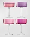 Lsa Gems Champagne/cocktail Glasses, Set Of 4 In Pink