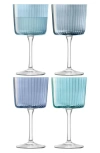 Lsa Gems Set Of 4 Wine Glasses In Blue