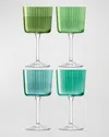 Lsa Gems Wine Glasses, Set Of 4 In Green