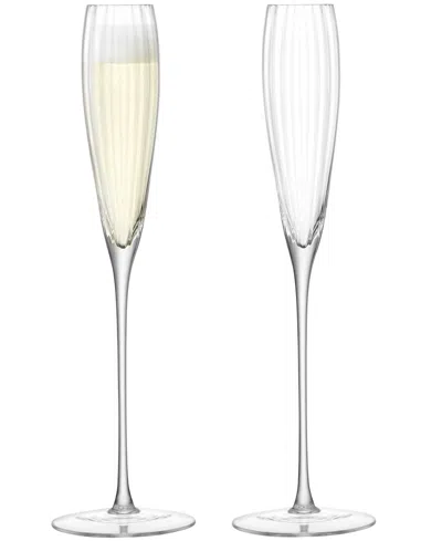 Lsa International Aurelia Grand Champagne Flute 6oz Clear Optic X 2 In Purple