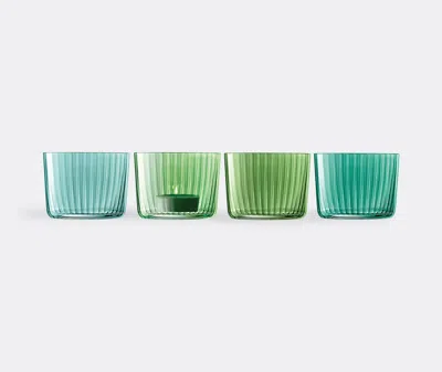 Lsa International Gems Tealight Holder Set In Green