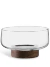 Lsa International City Glass Bowl And Walnut Base In Neutrals