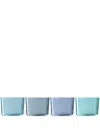 Lsa International Gems Tea Light Holder (set Of Four) In Blue
