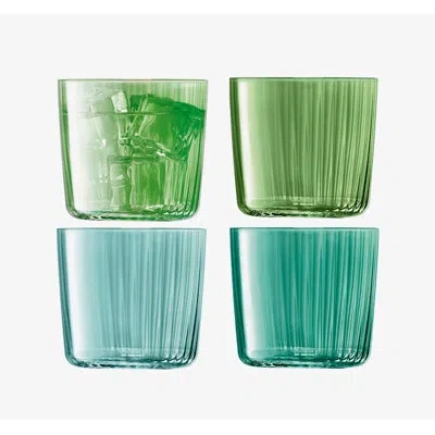 Lsa International Gems Tumbler 4 Piece Drinking Glass Set In Jade