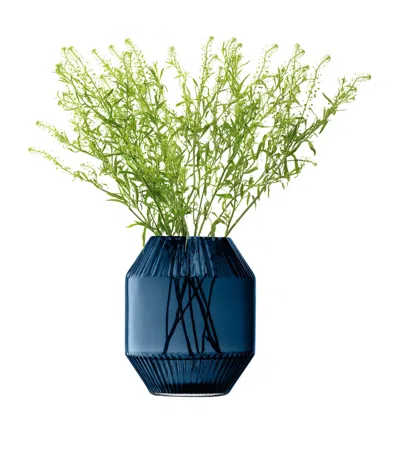 Lsa International Glass Rotunda Vase In Blue