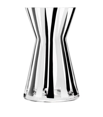 Lsa International Glass Stripe Vase In Black