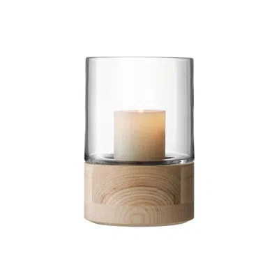 Lsa International Lotta Glass Hurricane In Clear,light Brown