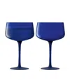 Lsa International Set Of 2 Arc Contrast Cocktail Glasses In Blue
