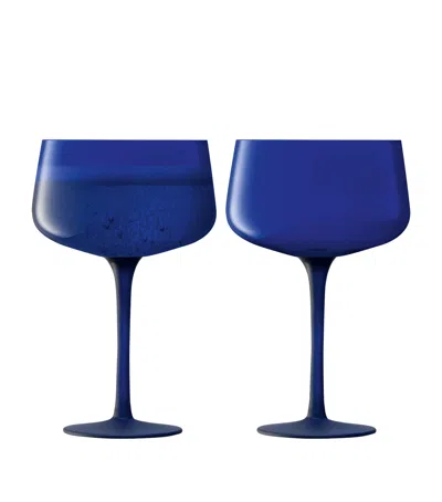 Lsa International Set Of 2 Arc Contrast Cocktail Glasses In Blue