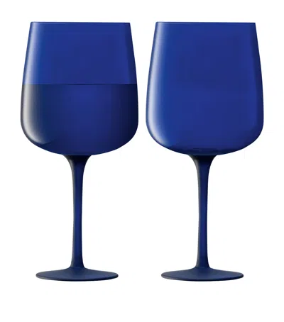 Lsa International Set Of 2 Arc Contrast Wine Glasses In Blue