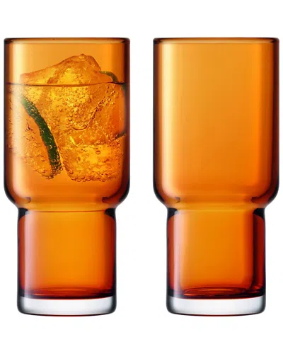 Lsa International Set Of 2 Utility Highball 13oz In Orange