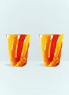 Lsa International Folk Glass Tumbler (set Of Two) In Multicolour