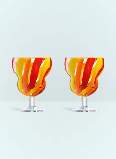 Lsa International Set Of Two Wine Glasses In Multicolour