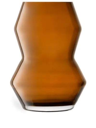 Lsa International Small Sculpt Glass Vase (16cm X 12cm) In Brown